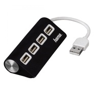 HAMA HUB 4 x USB 2.0 BLACK trojuholníkový