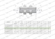 Palcová predelová hydraulická armatúra BB 3/8" BSP s poistnou maticou (X