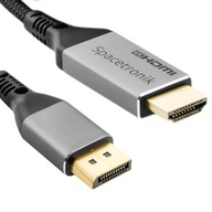 DP HDMI kábel DisplayPort kábel 4K 60Hz HD Spacetronik 5m Silný oplet