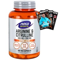 NOW FOODS AMINOKYSELINA ARGINÍN 500 MG CITRULÍN 120K