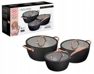 Sada hrncov MG Home Rose Gold, 6 kusov, hliník, 16 cm, 20 cm, 24 cm