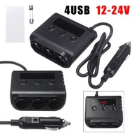 1ks 12V/24V 10A adaptér do auta 3-cestný zapaľovač