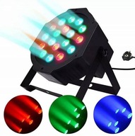 FAREBNÝ LED DISCO STROBOSKOP REFLEKTOR 18 X 3W