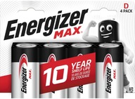 4x ENERGIZER Max LR20 D 1,5V batéria