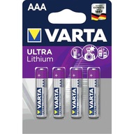 4 x Varta Lithium L92 R03 AAA lítiová batéria