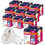 10x LED žiarovka HALOGEN GU10 5W = 50W 6500K OSRAM