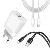 Rýchla USB nabíjačka USB-C 18W kocka + dva káble