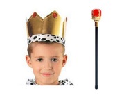 KING RULER Scepter CROWN SET ČERVENÁ 2 kusy