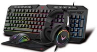 VARR RAINBOW GAMING SET Myš, slúchadlá, klávesnica a podložka