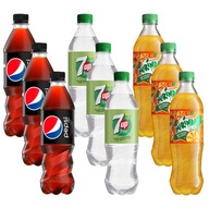 Sýtený nápoj Pepsi + Mirinda + 7Up Free Fľaša na nulový cukor MIX 9x 850ml