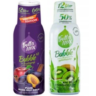 Sada 2 sirupov FruttaMax Slivka Jablko Škorica + Kiwi, 500 ml