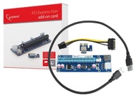 RISER PCI-E 1x-16x USB SATA MOLEX ŤAŽBA BITCOINOV