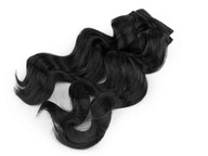 Kučeravé vlasy bábiky, čierne kučery 18 cm parochňa