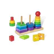 3 vežové drevené triediace bloky puzzle na tyčiach Melissa & Doug