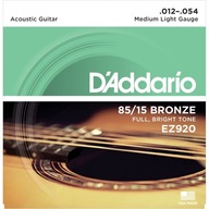 Gitarové struny D'Addario 85/15 Bronze 12-54 EZ920