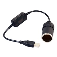 1ks 5V 2A USB na 12V USB zásuvka zapaľovača cigariet