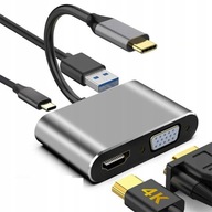 HUB USB-C HDMI ADAPTÉR 4k VGA USB 3.0 PD