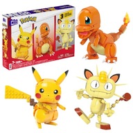 MEGA CONSTRUX POKEMON BLOCKS TRIO S PIKACHU MEOWTH CHARMANDER COMBO 529 EL.