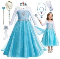 OUTFIT ELSA KOSTÝM ELSA FROZEN BALL ROOM 116/122 KORUNKA NA PAROCHU