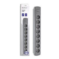 NOVÝ QOLTEC POWER STRIP 8 ZÁSUVEK/1,8M SIVÁ