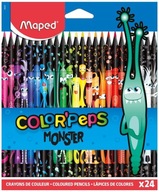 Pastelky MAPED Colorpeps Monster, trojuholníkové, 24 farieb