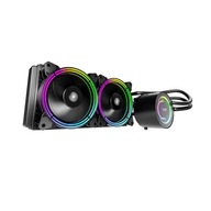 Počítačové vodné chladenie AiO Darkflash TR240 RGB 2x 120x120 (čierne)