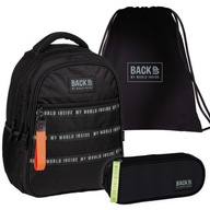 Set 3v1 BACK UP Black Fluo Backpack Case Case