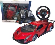 RC AUTO AUTO DIAĽKOVO OVLÁDANÝ VOLANT + PEDÁLY 1;12 LAMBO VEĽKÉ