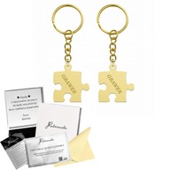 Gold Friendship Puzzle Keychains 925 SILVER Darček ZDARMA GRAVÍROVANIE VENOVANIA