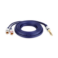 Cable Jack 6,3 Stereo zástrčka - 2x RCA VITALCO 7,5 m