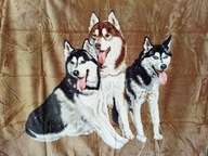 Elway deka 160x210 cm HASKIE DOGS HNEDÁ - AKRYL Hrubá