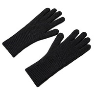 Zapletané telefónne rukavice s výrezmi na prsty - čierne