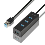 HUB 4-portový nabíjací rozbočovač HUE-S2BL USB 3.2 Gen 1,