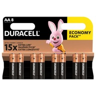 Duracell AA LR6 alkalické batérie 8 ks.