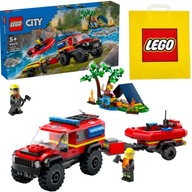 LEGO CITY 60412 TERÉNNE HASIČSKÉ VOZIDLO S PRÍVESOM A LOĎOU + DARČEKOVÁ TAŠKA