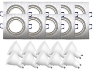 10x sada držiakov halogénových stropných svietidiel + 5,5W žiarovky