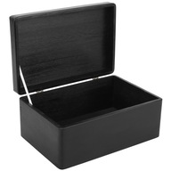 Čierna drevená krabička s vekom, 30x20x14 cm