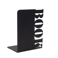 Čierna kovová zarážka na knihu s nápisom BOOK