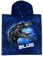 Pončo uterák JURASSIC WORLD BLUE 50x100 kapucňa