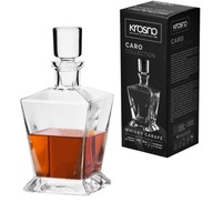 Sklenená karafa na whisky, vodku, nalewku, veľká, hustá, Krosno Caro, 0,75L