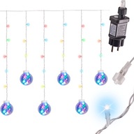 LED ZÁCLOVENSKÉ SVETLÁ ZÁVESNÉ GULE 3m 108LED viacfarebné