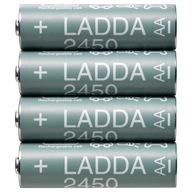 IKEA LADDA dobíjacie batérie AA 2450mAh 1,2V NiMH 4ks