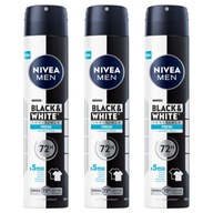 NIVEA MEN Black & White pánsky antiperspirant v spreji - deodorant 200mlx3