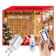 SVETELNÁ ZÁPONA 3x3m ICOPLES 300 LED LAMPIEL + DIAĽKOVÉ OVLÁDANIE