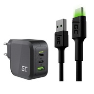 GaN 65W nabíjačka + USB - USB-C LED kábel 1,2 m