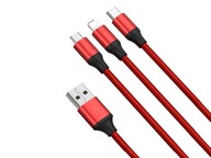 3v1 USB KÁBEL PRE MIKRO USB TYP-C OSVETLENIE TELEFÓNU