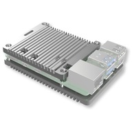 CNC hliníkové otvorené puzdro pre Raspberry Pi 5 so striebornými tepelnými podložkami