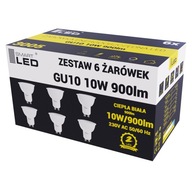 6x GU10 LED ŽIAROVKA 10W Teplá biela - 3000K