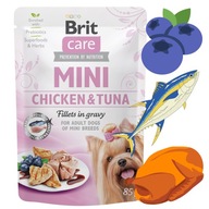 Brit Care Mini kura a tuniak mokré krmivo pre psov 18 x 85 g kura a tuniak