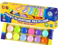 Pastelové PLAKÁTOVÉ FARBY ASTRA 12 FARIEB. 20 ml nové!